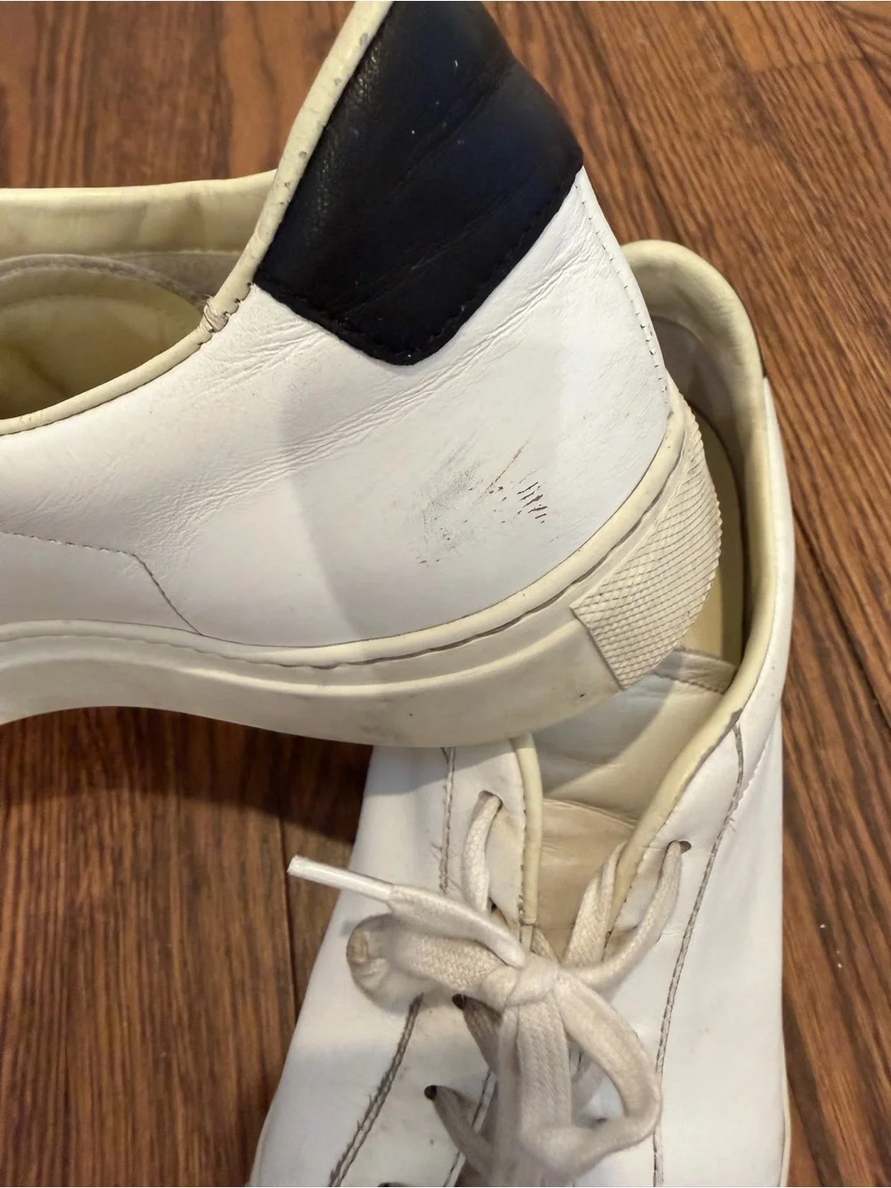 Common Projects White Leather Low-Top Sneakers with Black Heel Tab